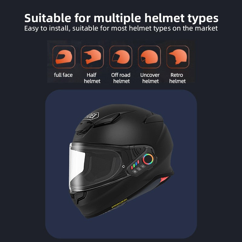 K06A Wireless Helmet Headset – RGB Control & Noise Reduction