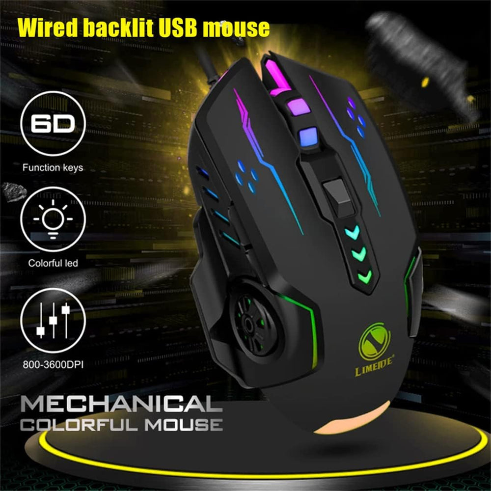Gaming Glowing Mouse Backlit E-sports Colorful LED Light Mouse